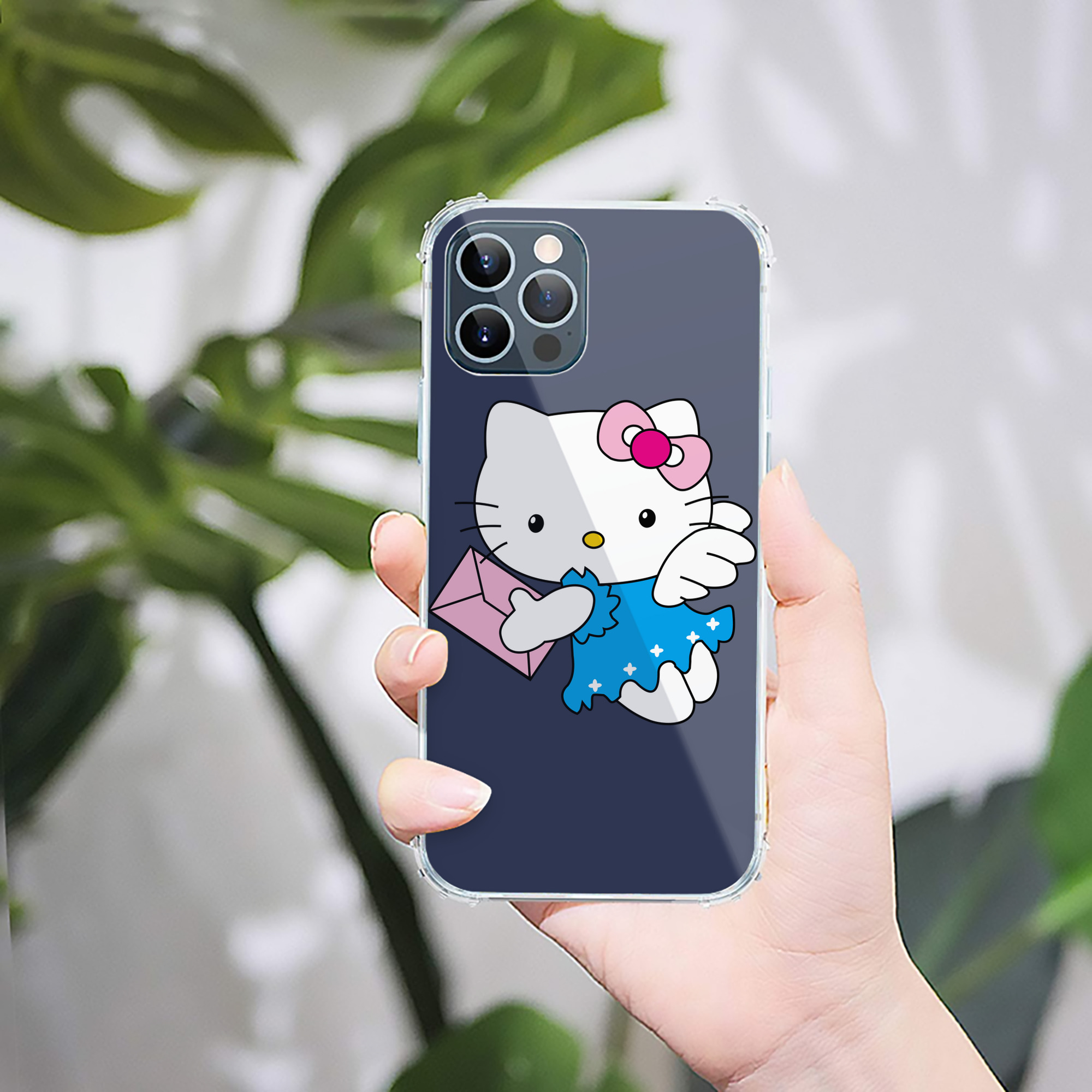 （画像用） Hello Kitty ハローキティ 【iPhone 12シリーズ対応】透明スマホケース（クリアソフトケース）